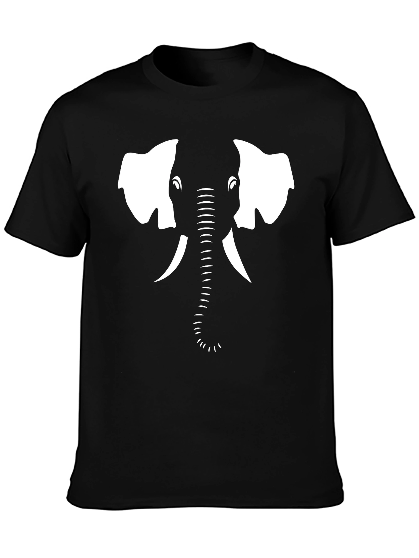 Camiseta Negra con Diseño de Elefante Blanco