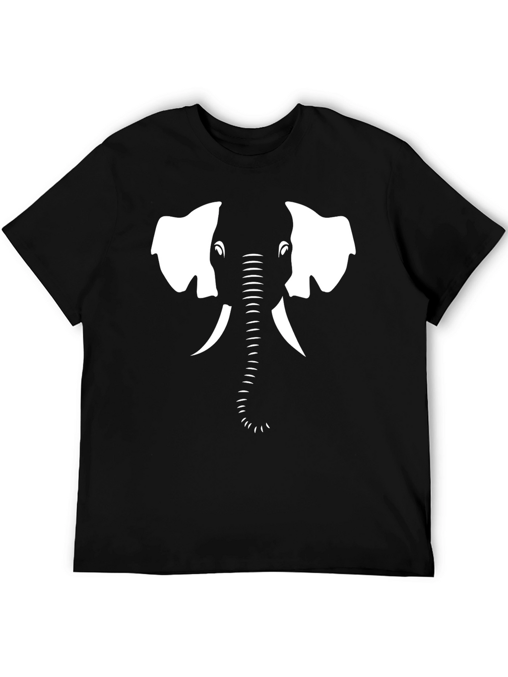 Camiseta Negra con Diseño de Elefante Blanco