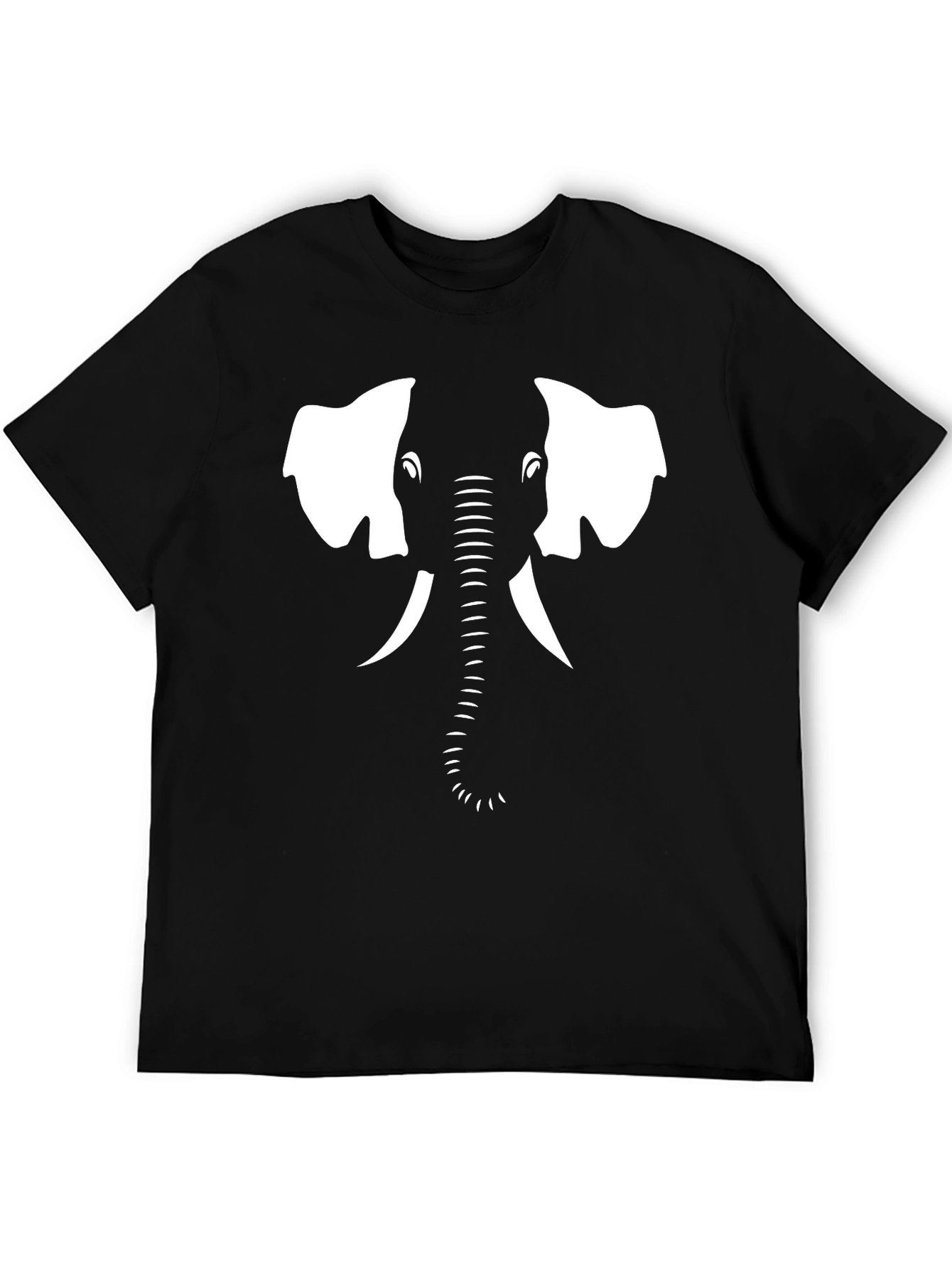 Camiseta Negra con Diseño de Elefante Blanco