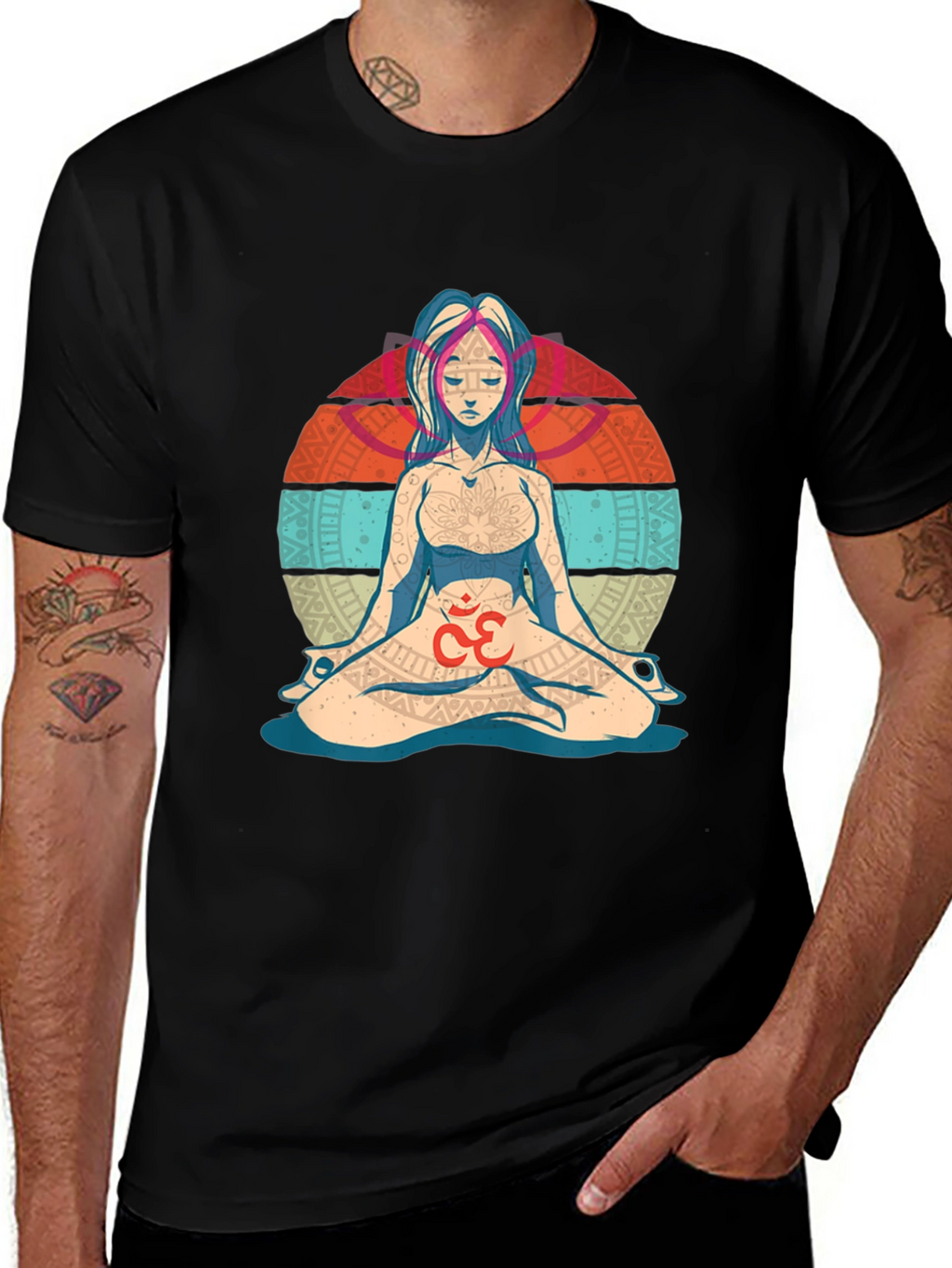 Camiseta Hombre Diseño Yoga Om Meditación
