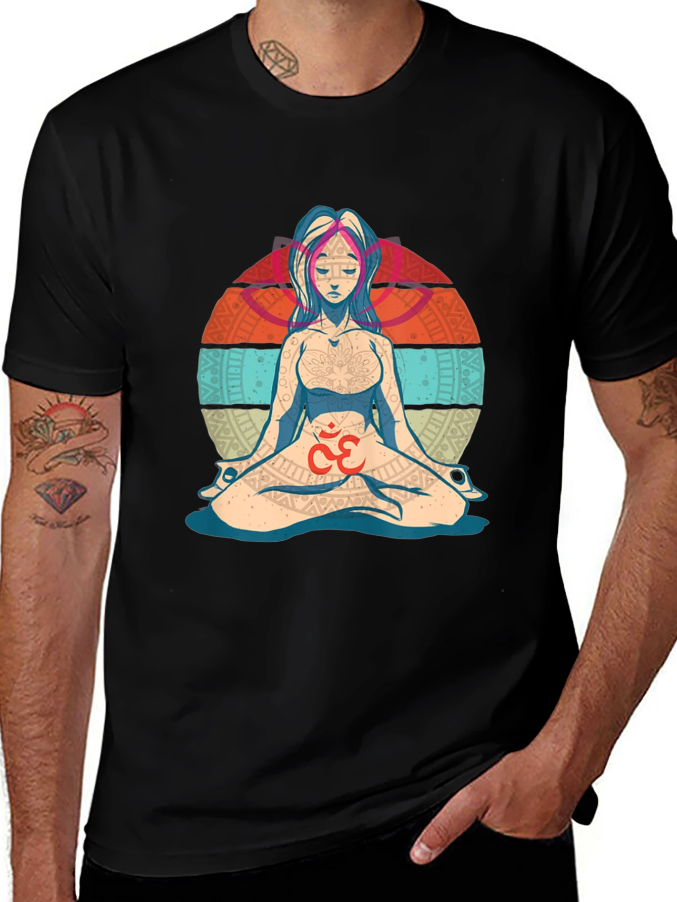Camiseta Hombre Diseño Yoga Om Meditación