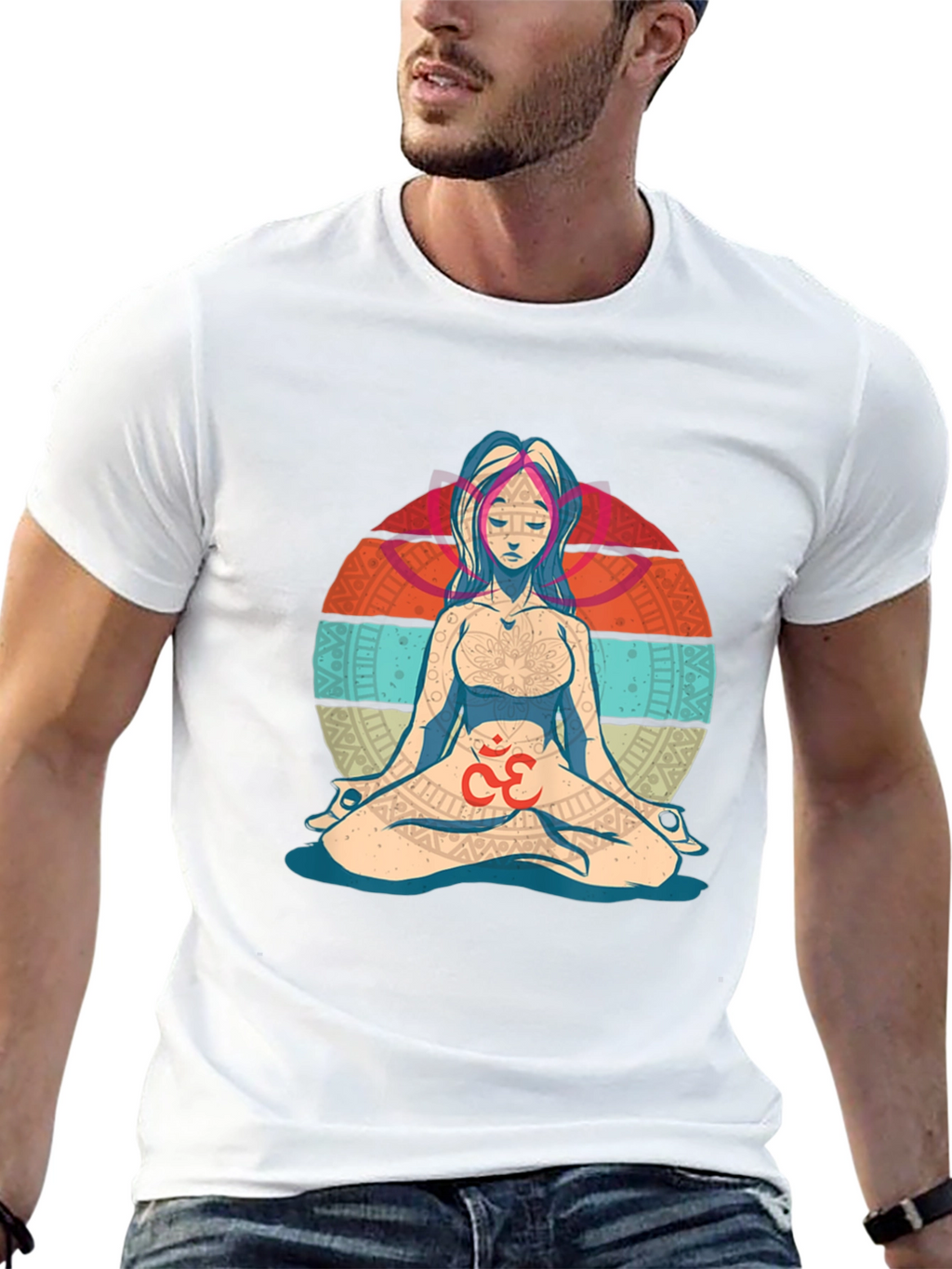 Camiseta Hombre Diseño Yoga Om Meditación