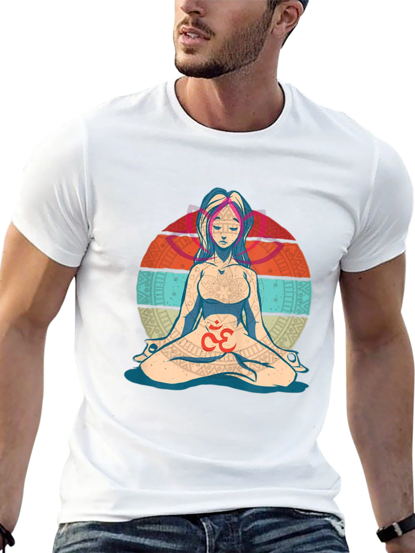 Camiseta Hombre Diseño Yoga Om Meditación