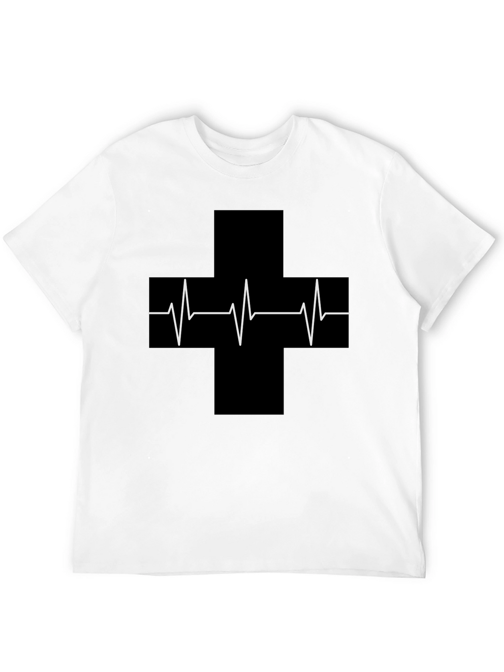 Camiseta Negra con Cruz de Latidos