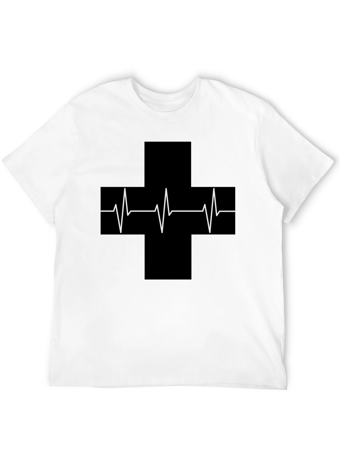 Camiseta Negra con Cruz de Latidos