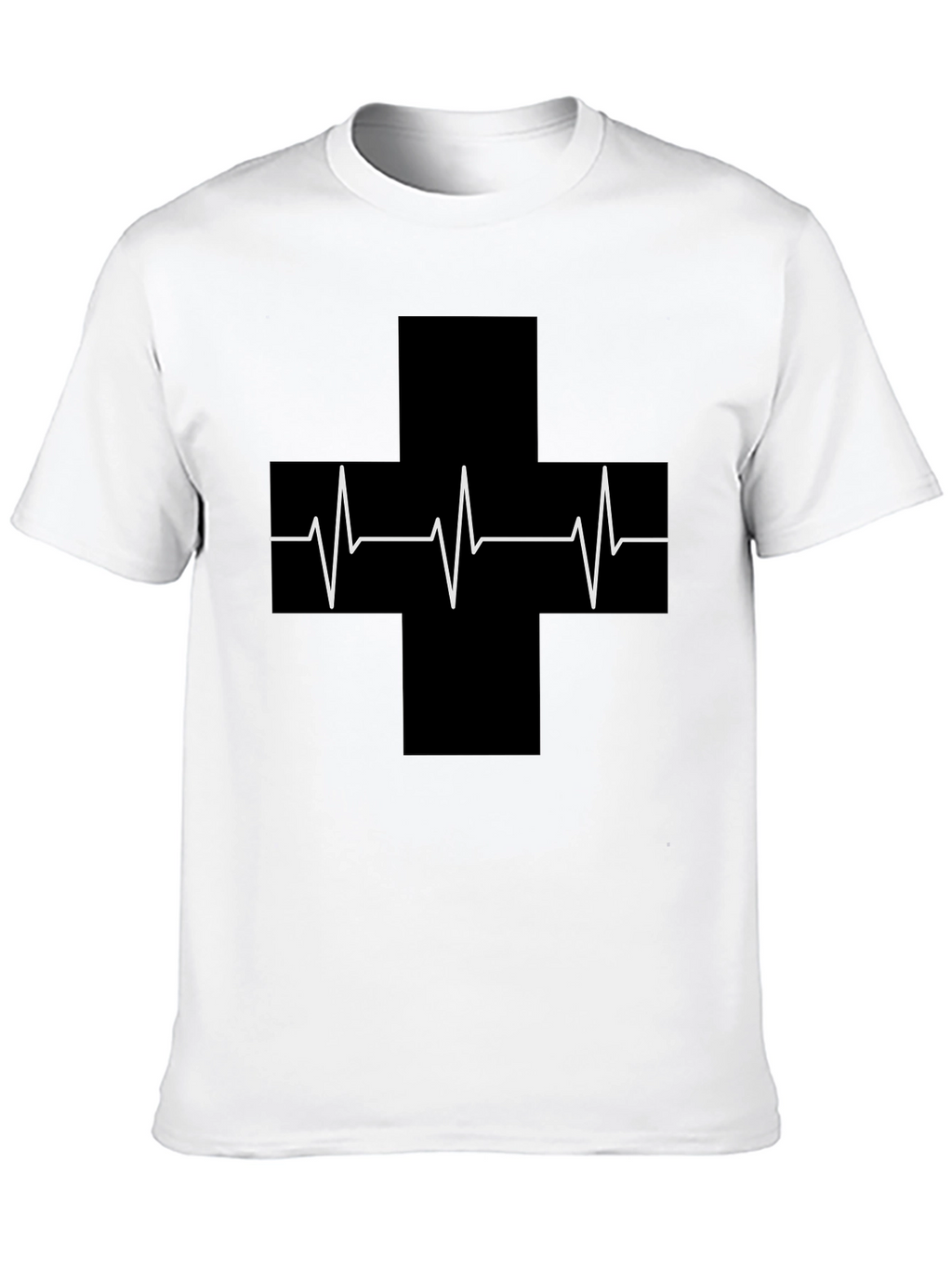 Camiseta Negra con Cruz de Latidos