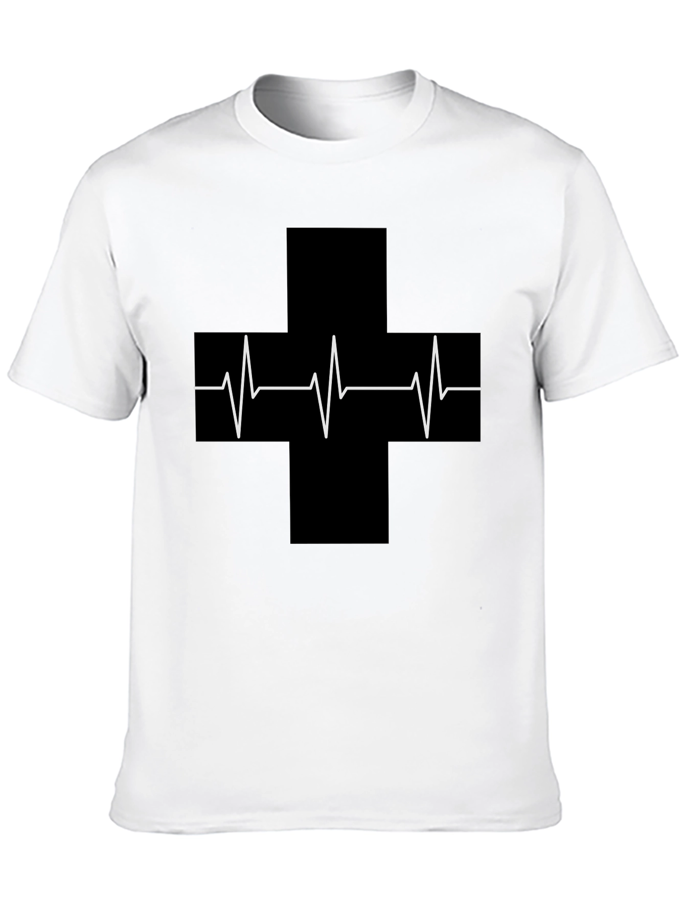 Camiseta Negra con Cruz de Latidos
