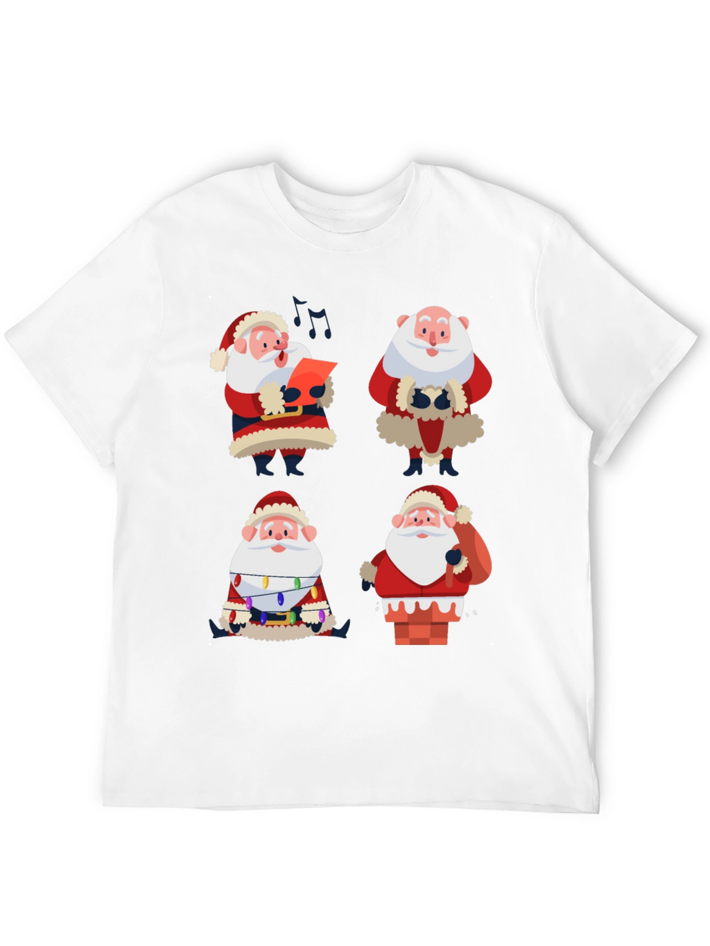 Camiseta Navideña con Diseño de Santa Claus