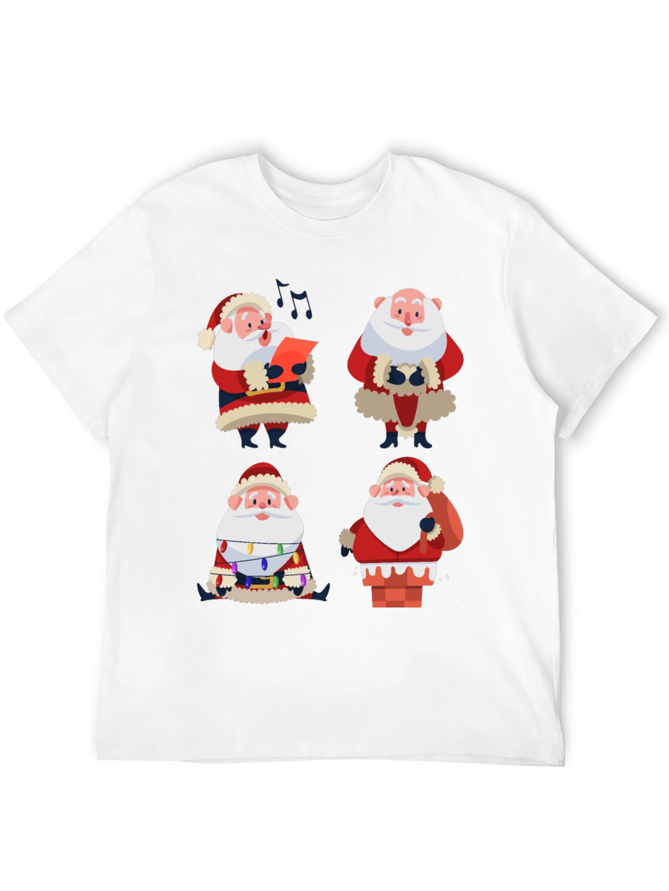 Camiseta Navideña con Diseño de Santa Claus