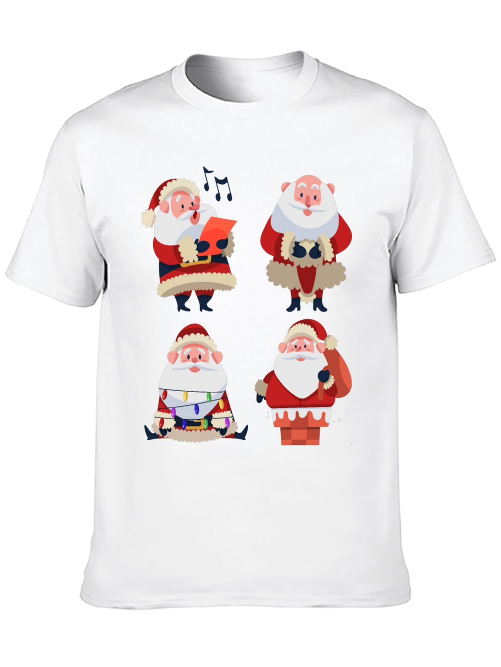 Camiseta Navideña con Diseño de Santa Claus