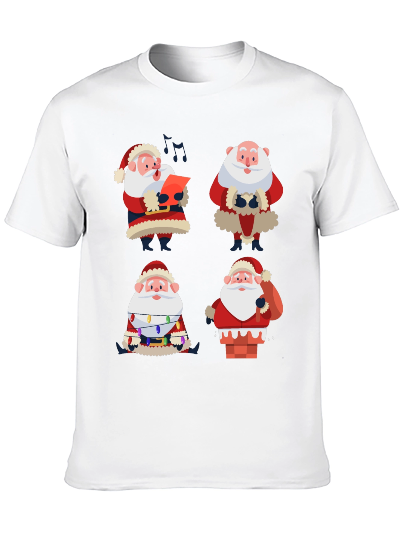 Camiseta Navideña con Diseño de Santa Claus