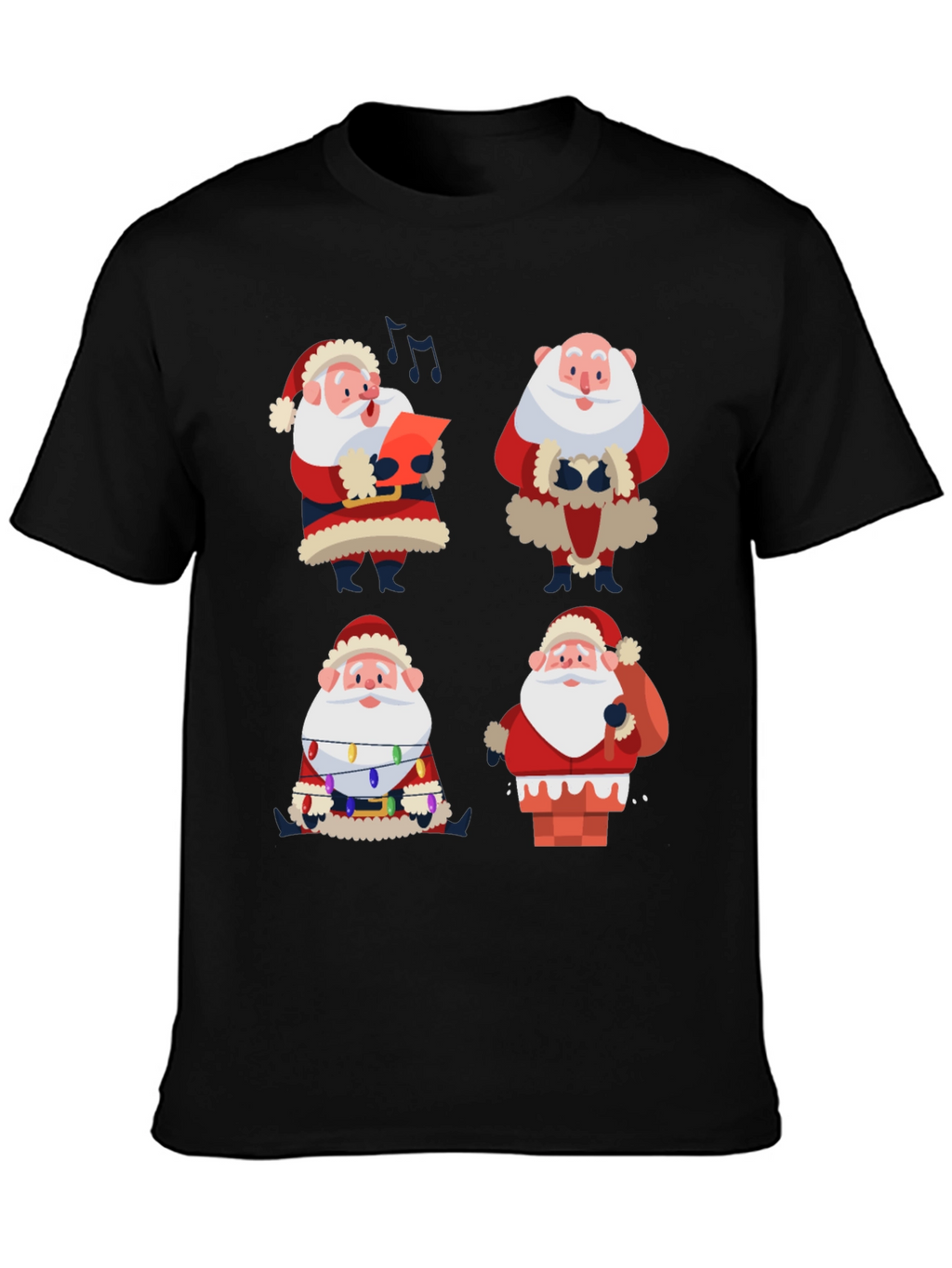 Camiseta Navideña con Diseño de Santa Claus