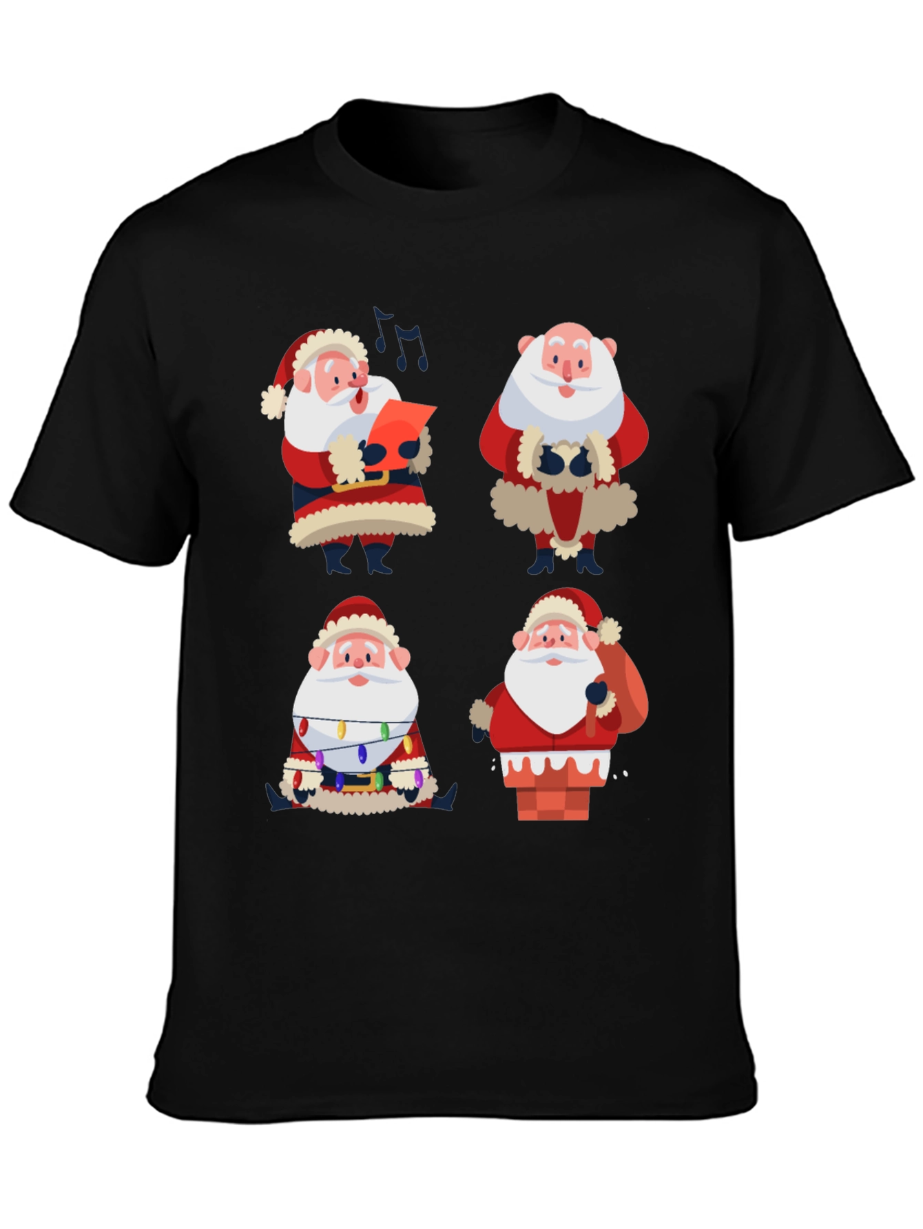 Camiseta Navideña con Diseño de Santa Claus