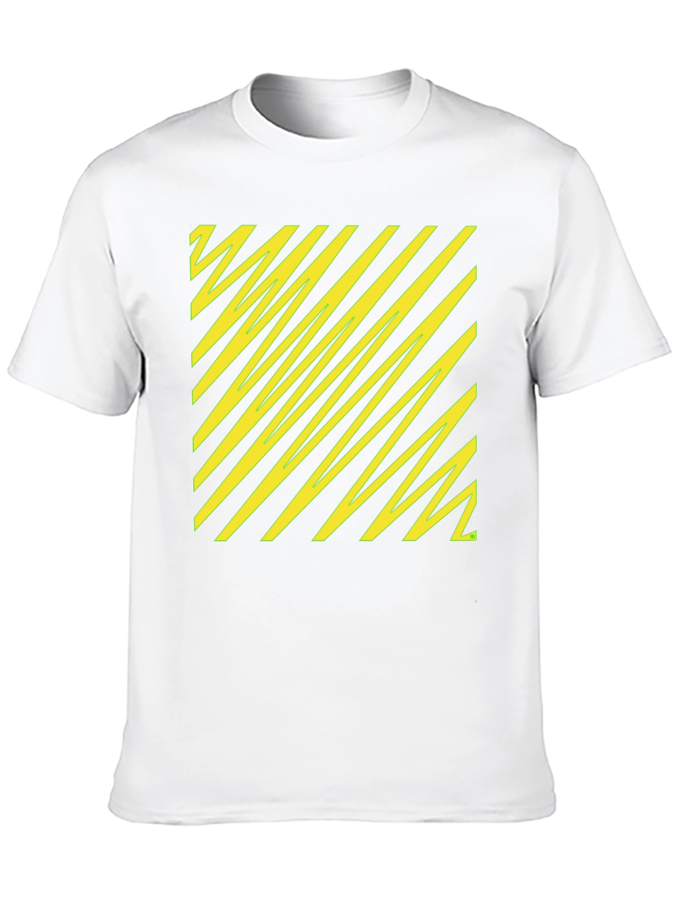 Camiseta Negra con Diseño Abstracto Amarillo