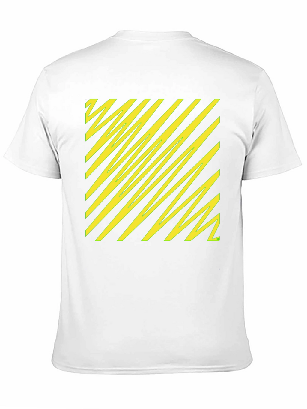 Camiseta Negra con Diseño Abstracto Amarillo
