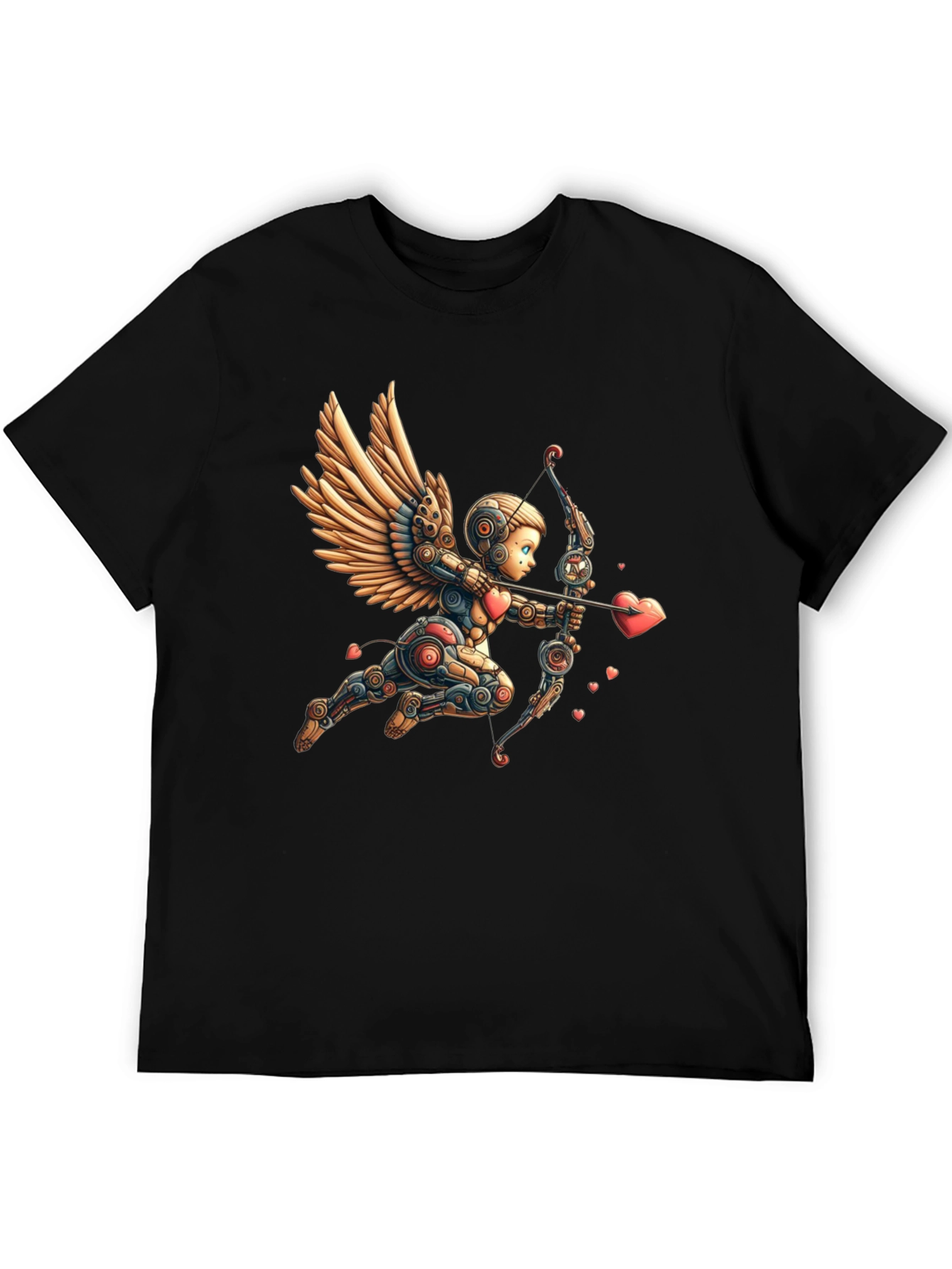 Camiseta Negra con Cupido Robot