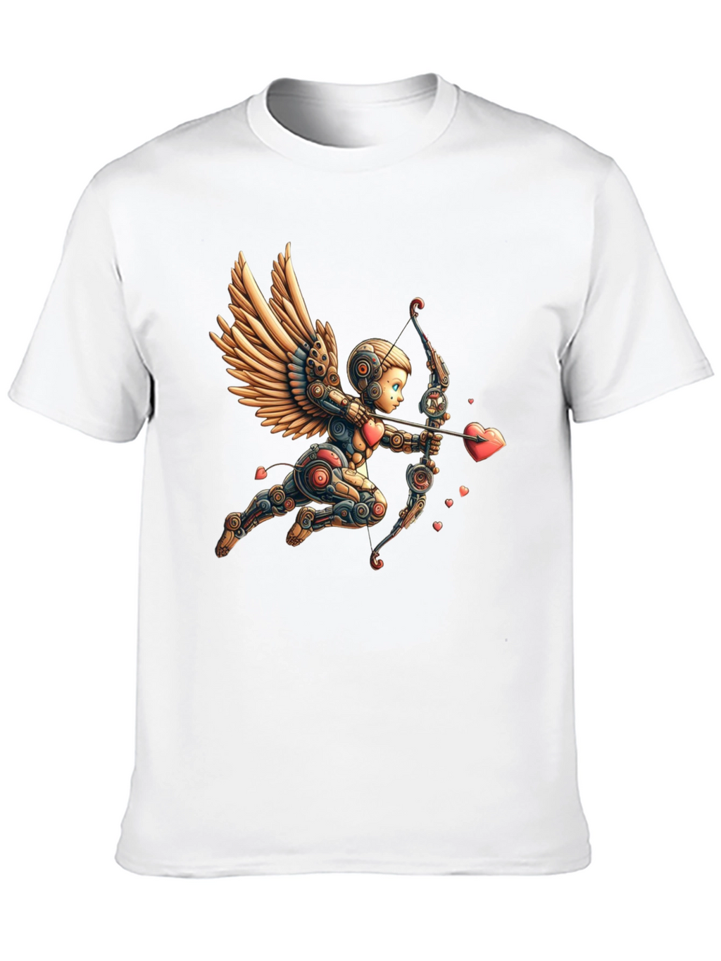 Camiseta Negra con Cupido Robot