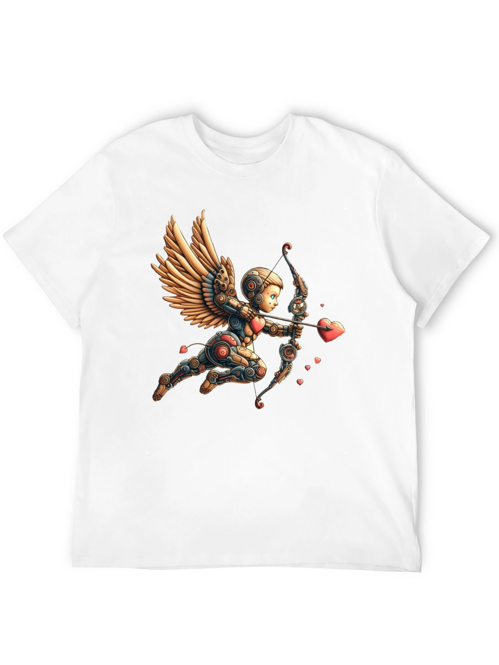 Camiseta Negra con Cupido Robot