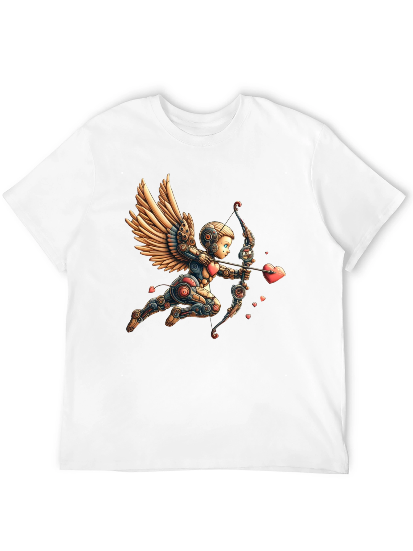 Camiseta Negra con Cupido Robot