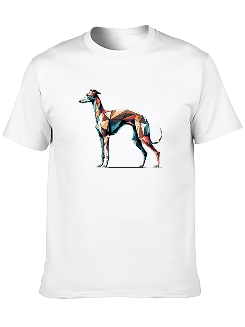 Camiseta Negra con Diseño de Galgo Geométrico