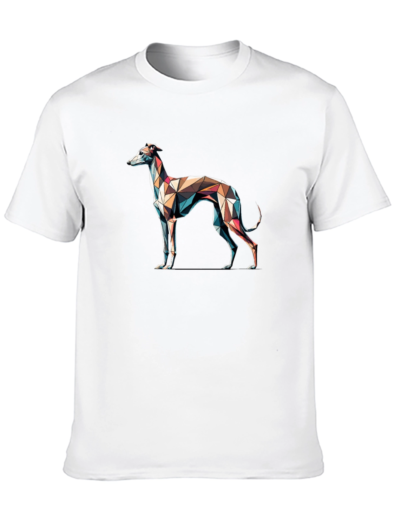 Camiseta Negra con Diseño de Galgo Geométrico