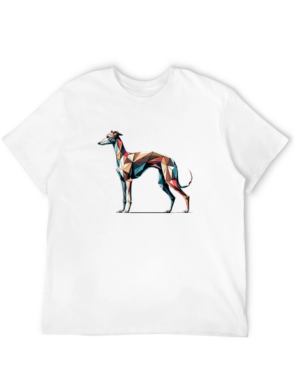 Camiseta Negra con Diseño de Galgo Geométrico