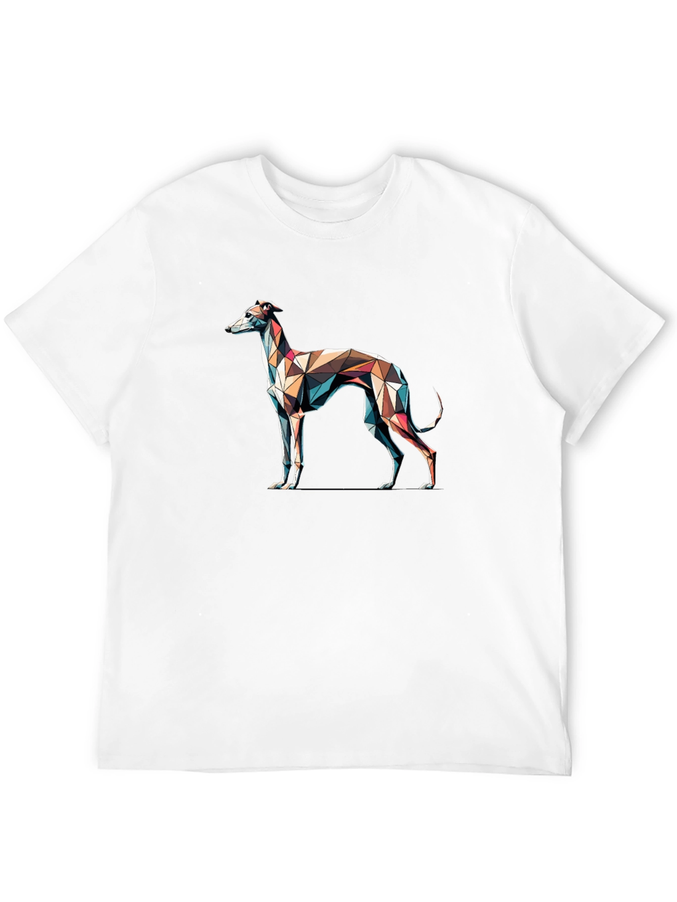 Camiseta Negra con Diseño de Galgo Geométrico