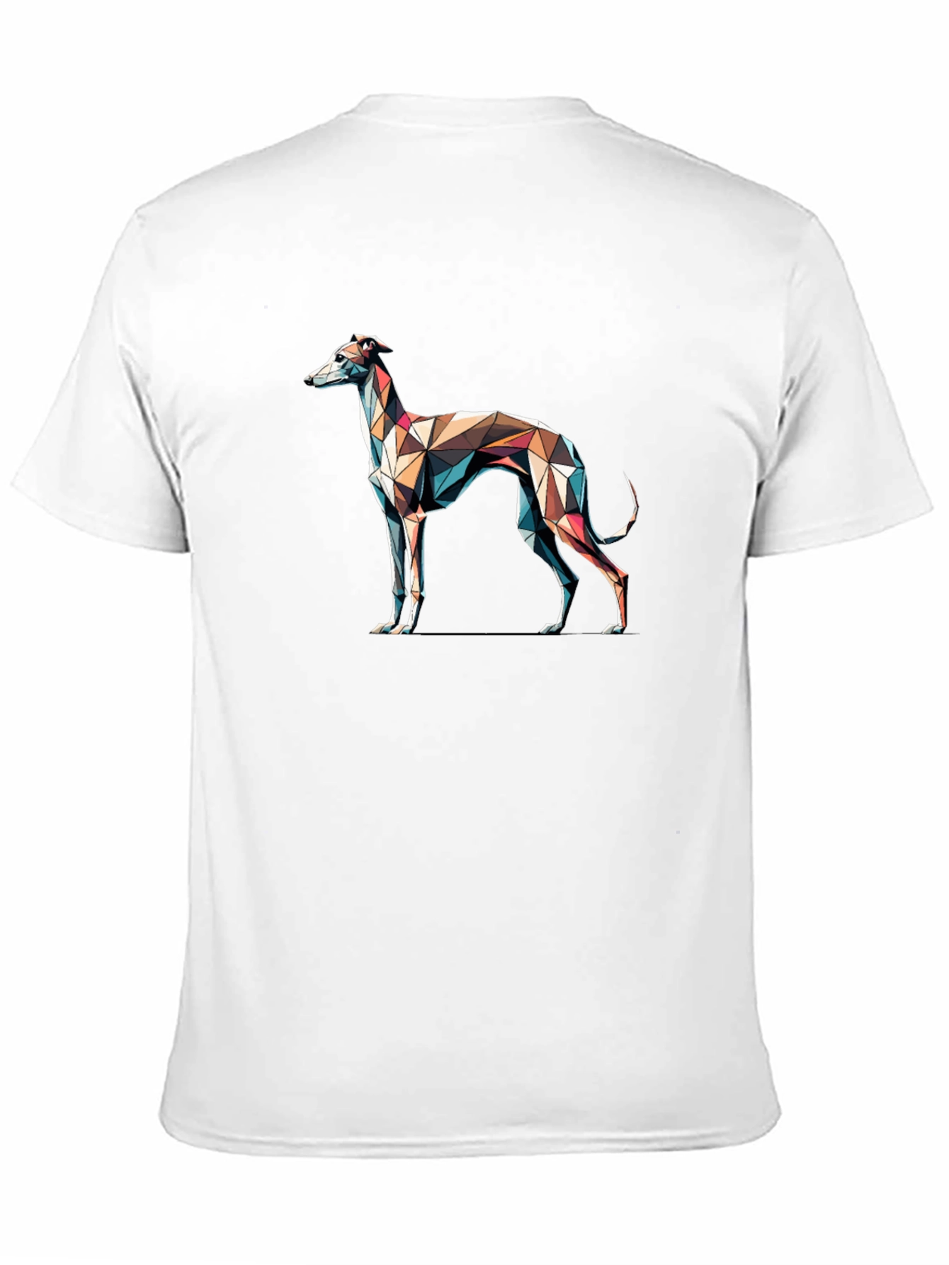 Camiseta Negra con Diseño de Galgo Geométrico