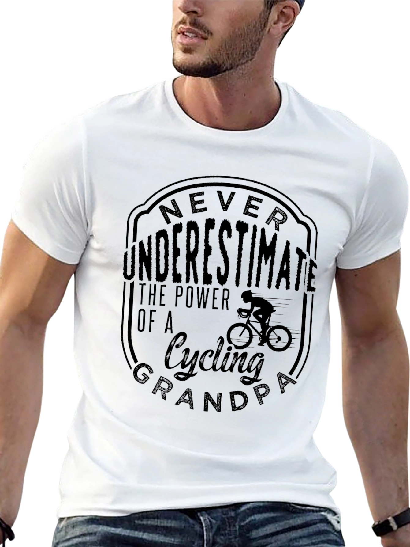 Camiseta Negra Ciclista Abuelo Poderoso