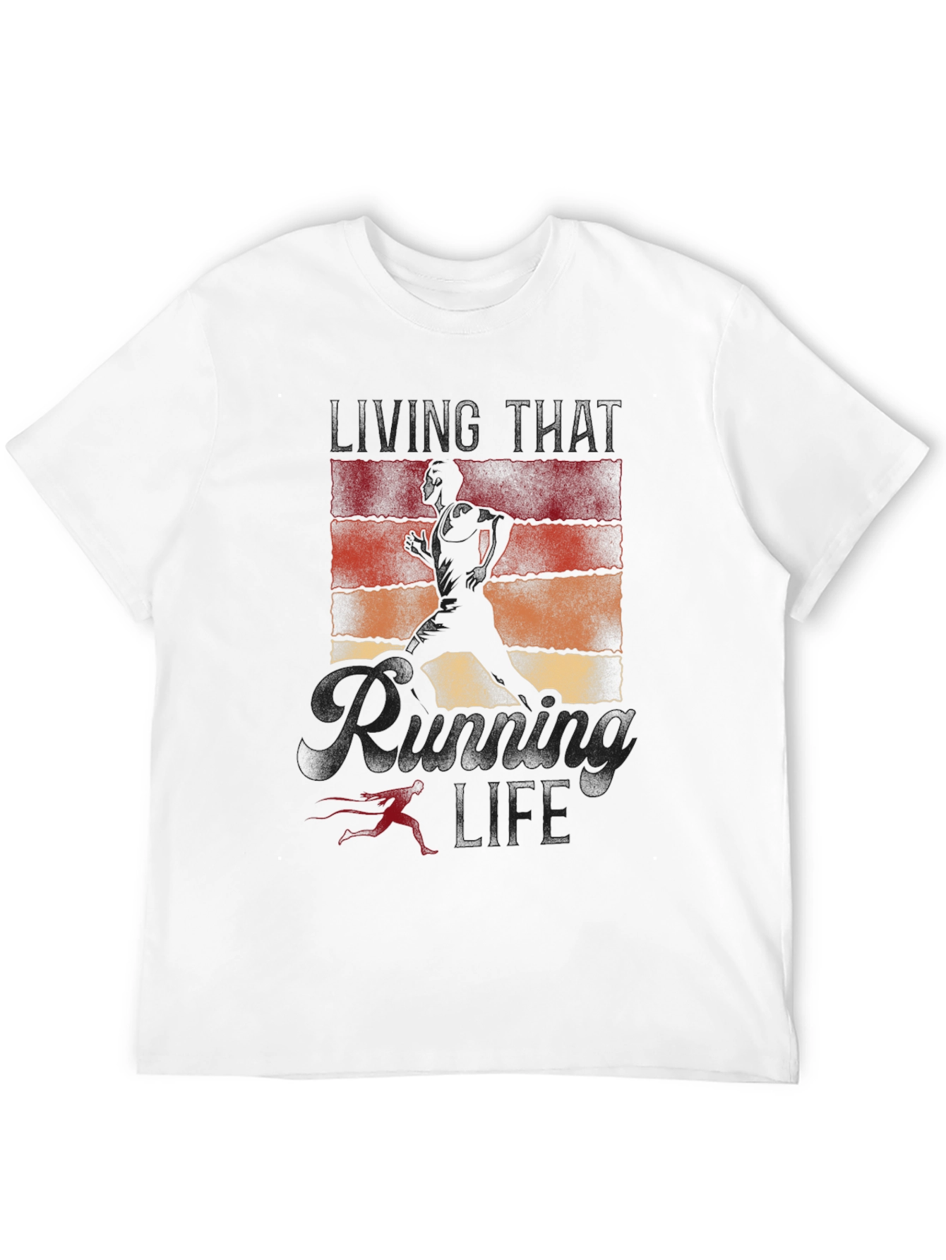 Camiseta Negra con Diseño de Corredor Vintage