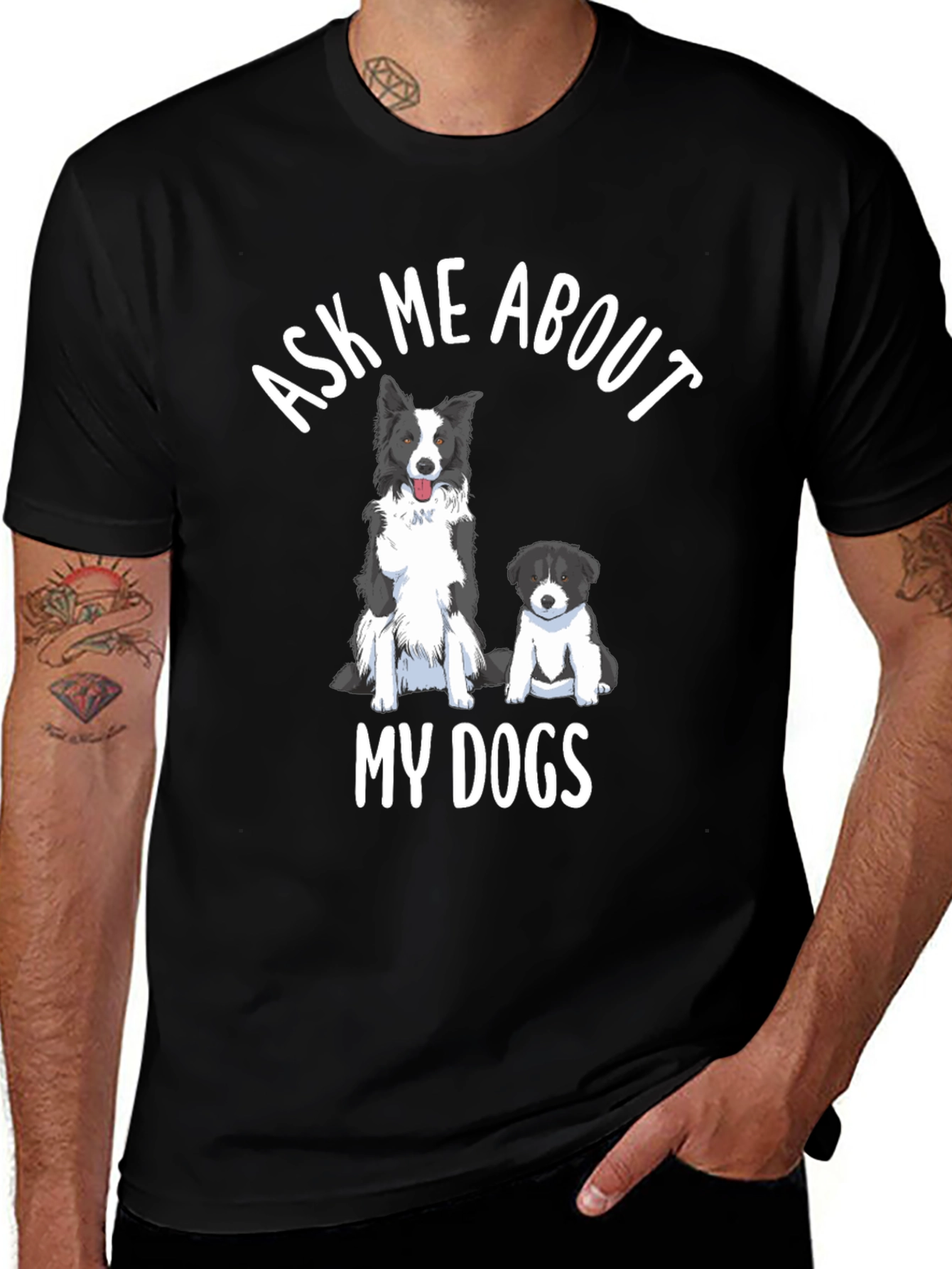 Camiseta Hombre Pregúntame Por Mis Perros Algodón