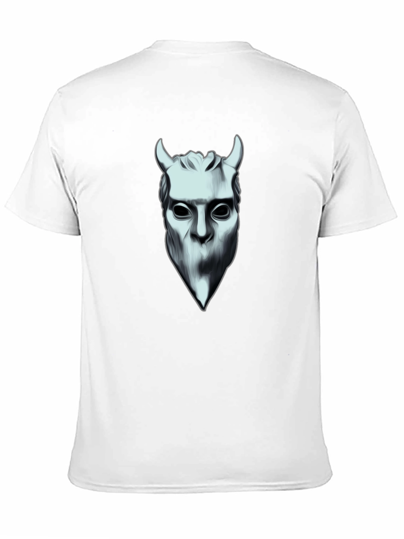 Camiseta Hombre Diseño Diablo Blanco y Negro