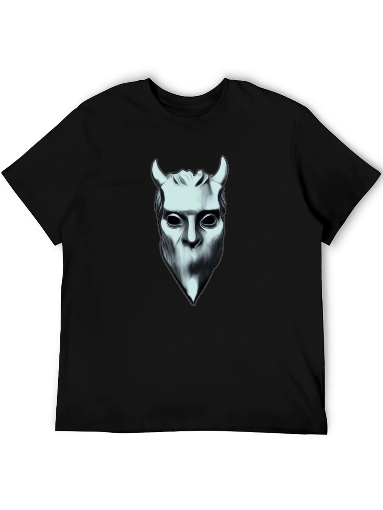 Camiseta Hombre Diseño Diablo Blanco y Negro
