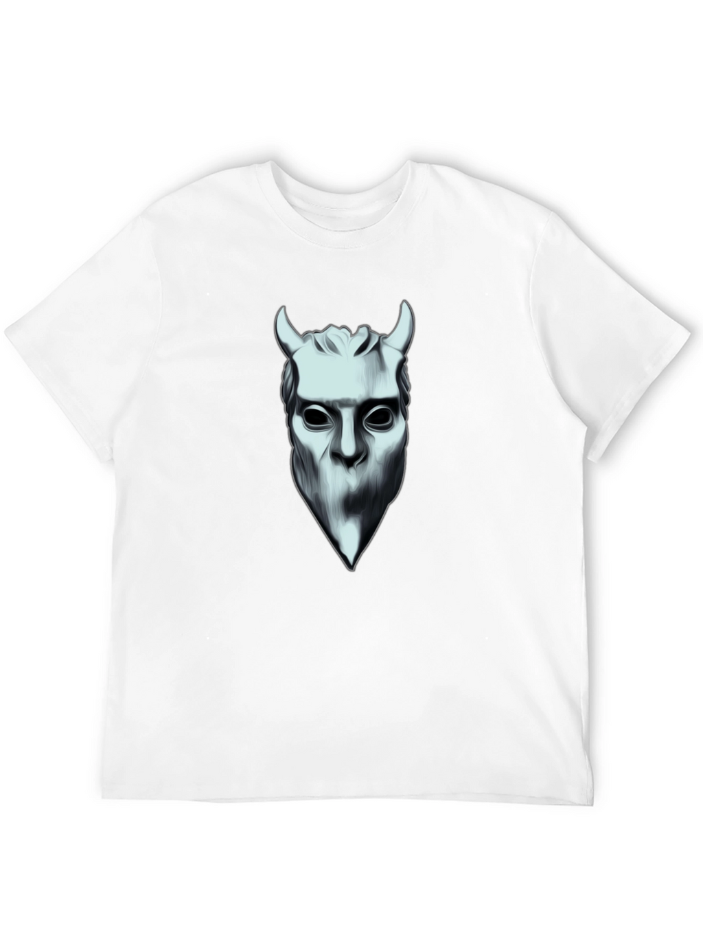 Camiseta Hombre Diseño Diablo Blanco y Negro