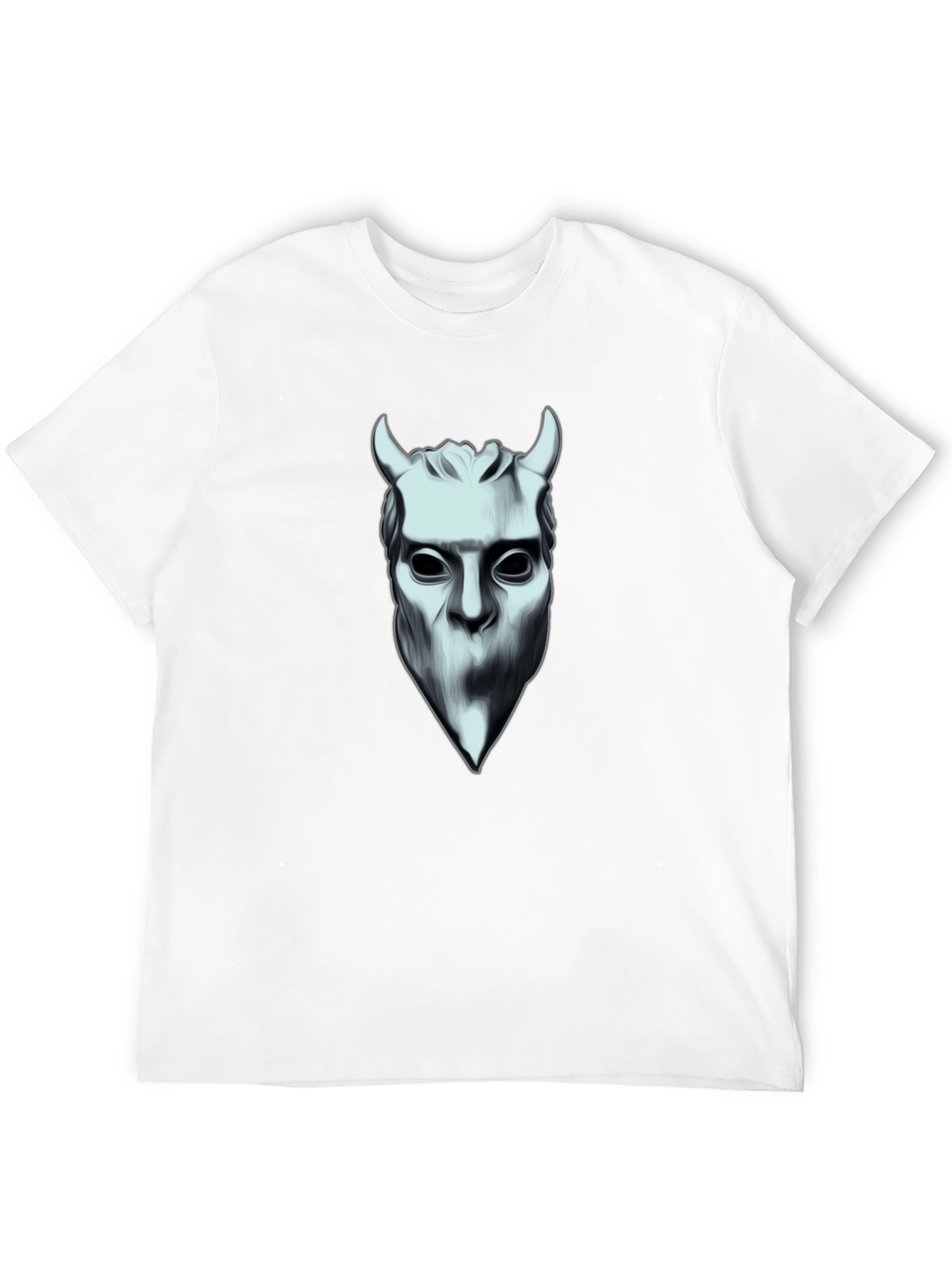 Camiseta Hombre Diseño Diablo Blanco y Negro
