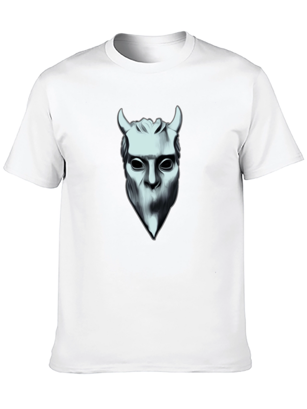 Camiseta Hombre Diseño Diablo Blanco y Negro