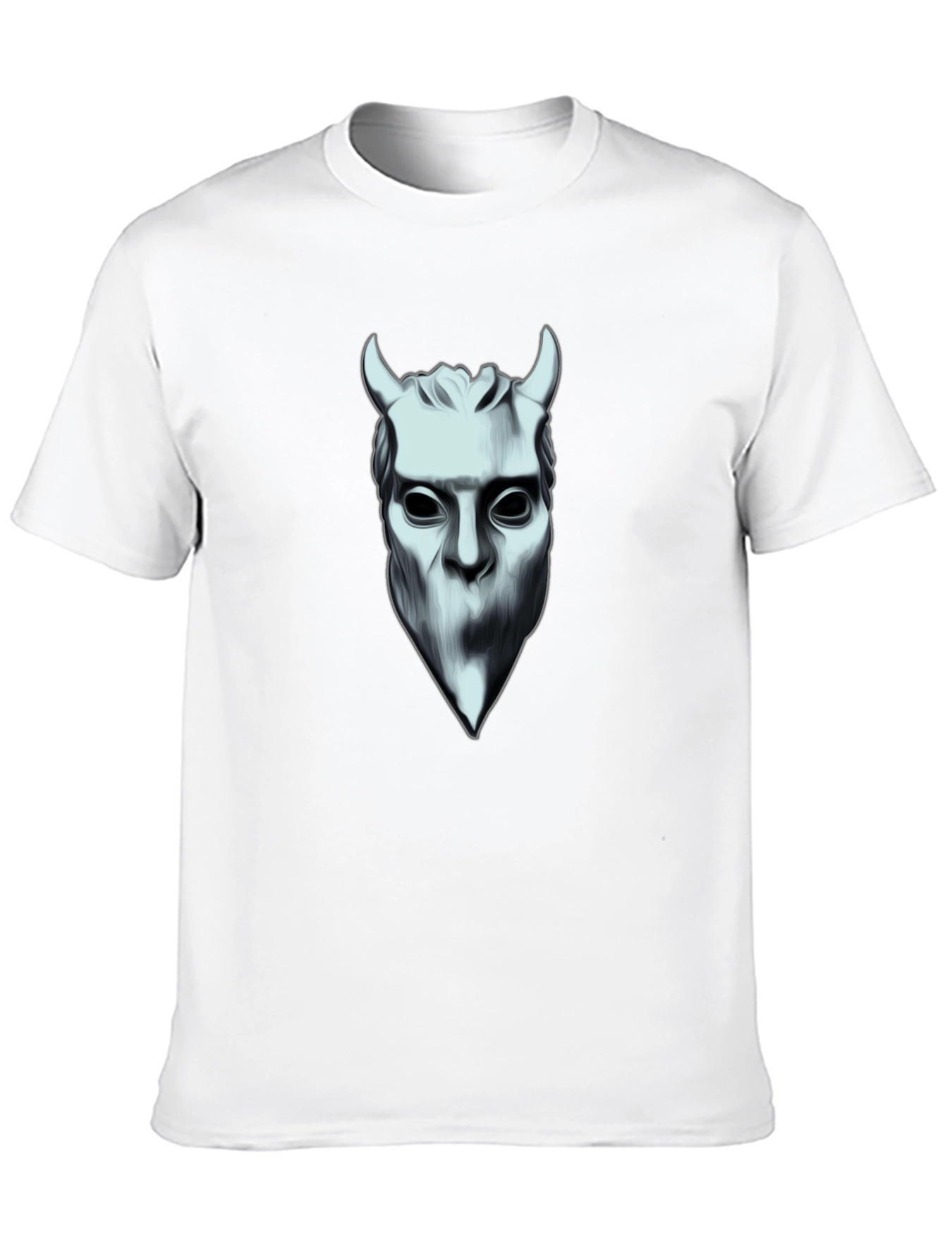 Camiseta Hombre Diseño Diablo Blanco y Negro