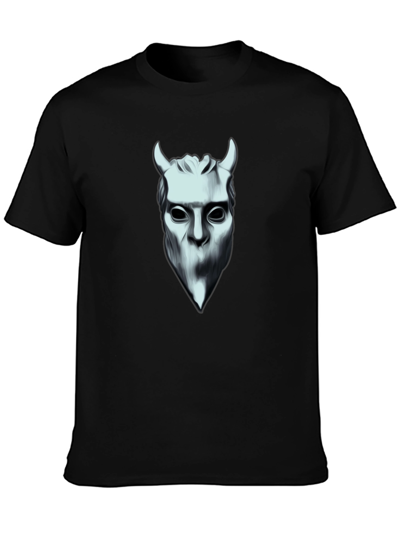 Camiseta Hombre Diseño Diablo Blanco y Negro