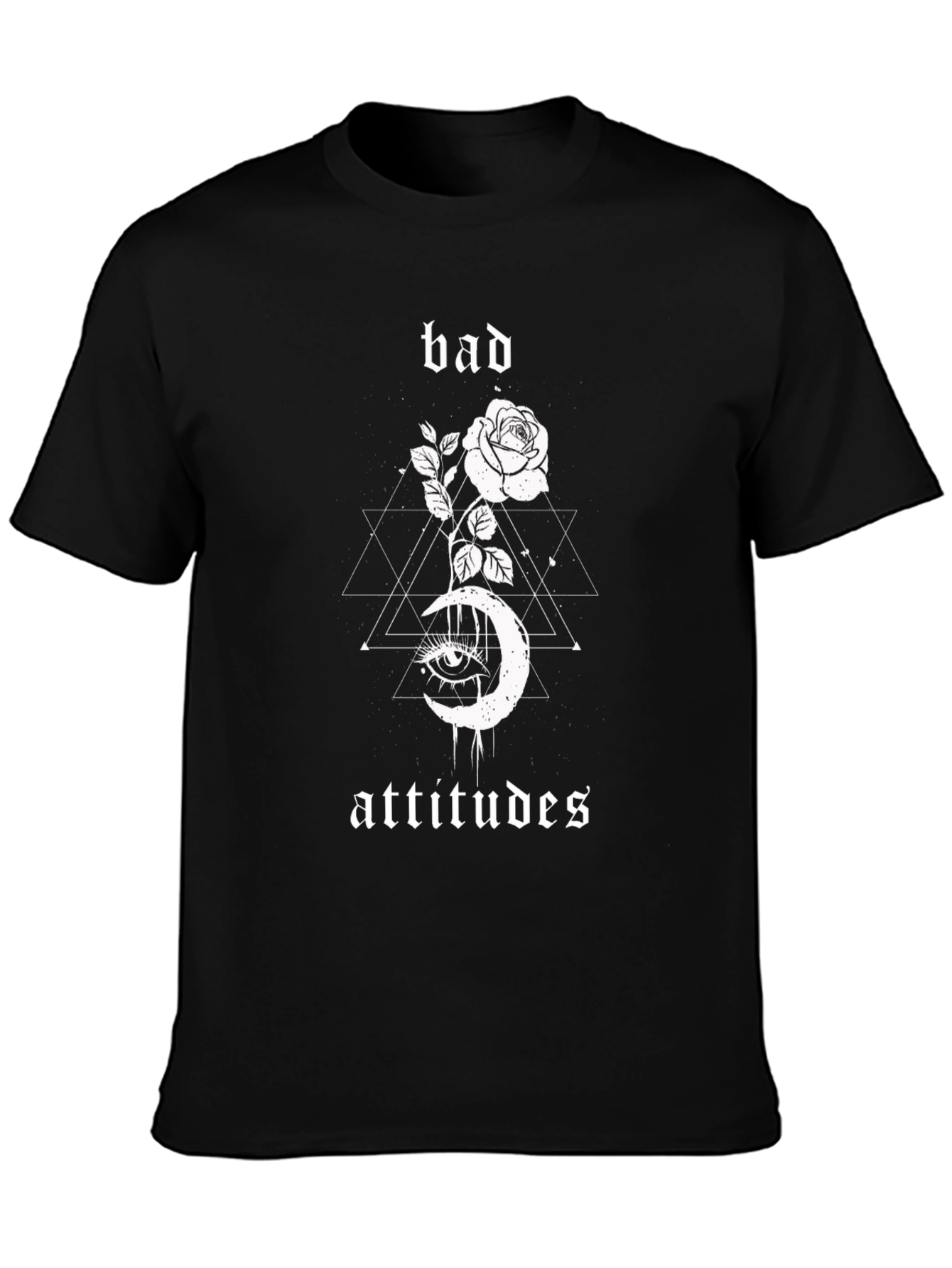 Camiseta Negra Bad Attitudes Diseño Gótico