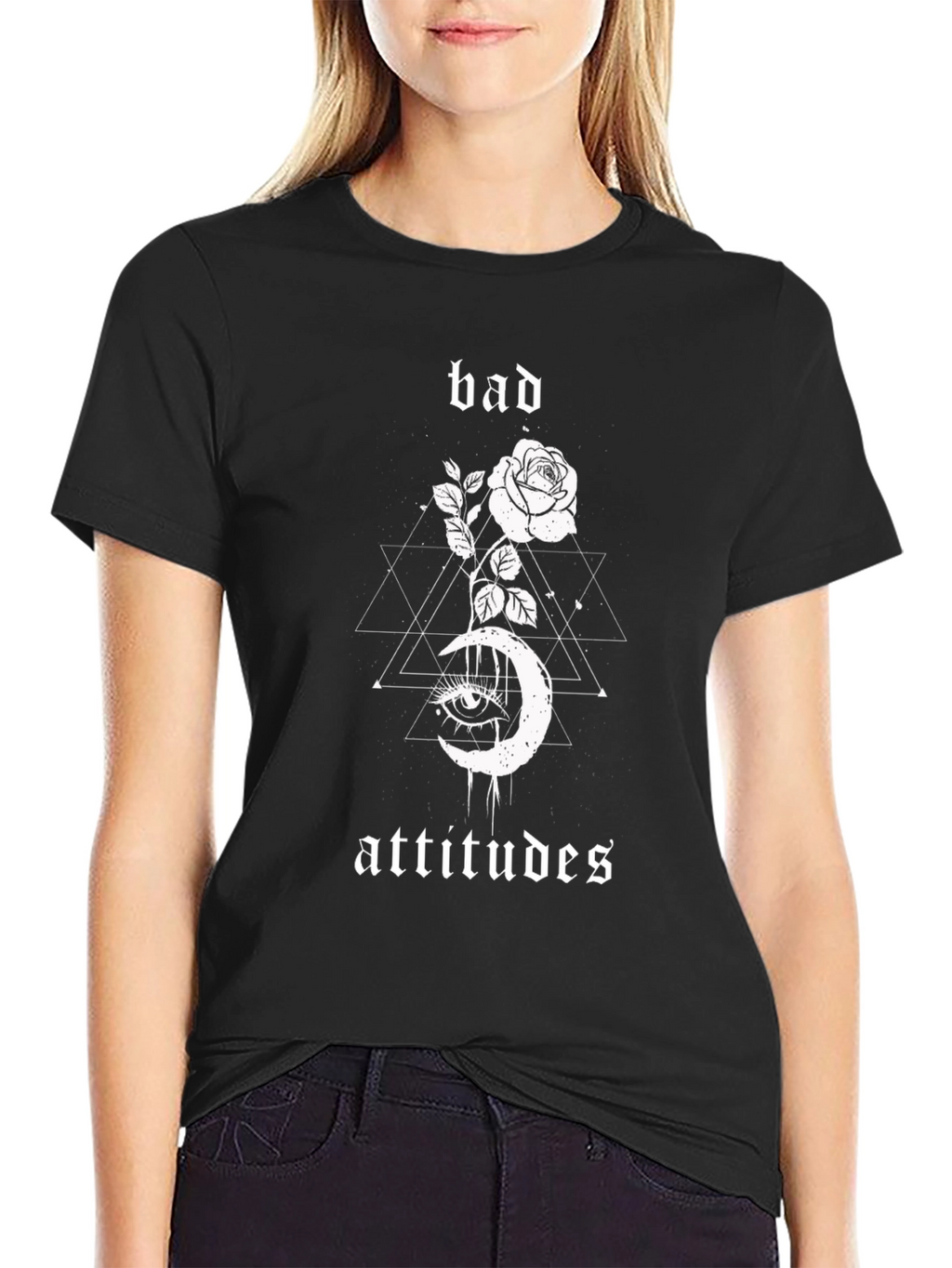 Camiseta Negra Bad Attitudes Diseño Gótico