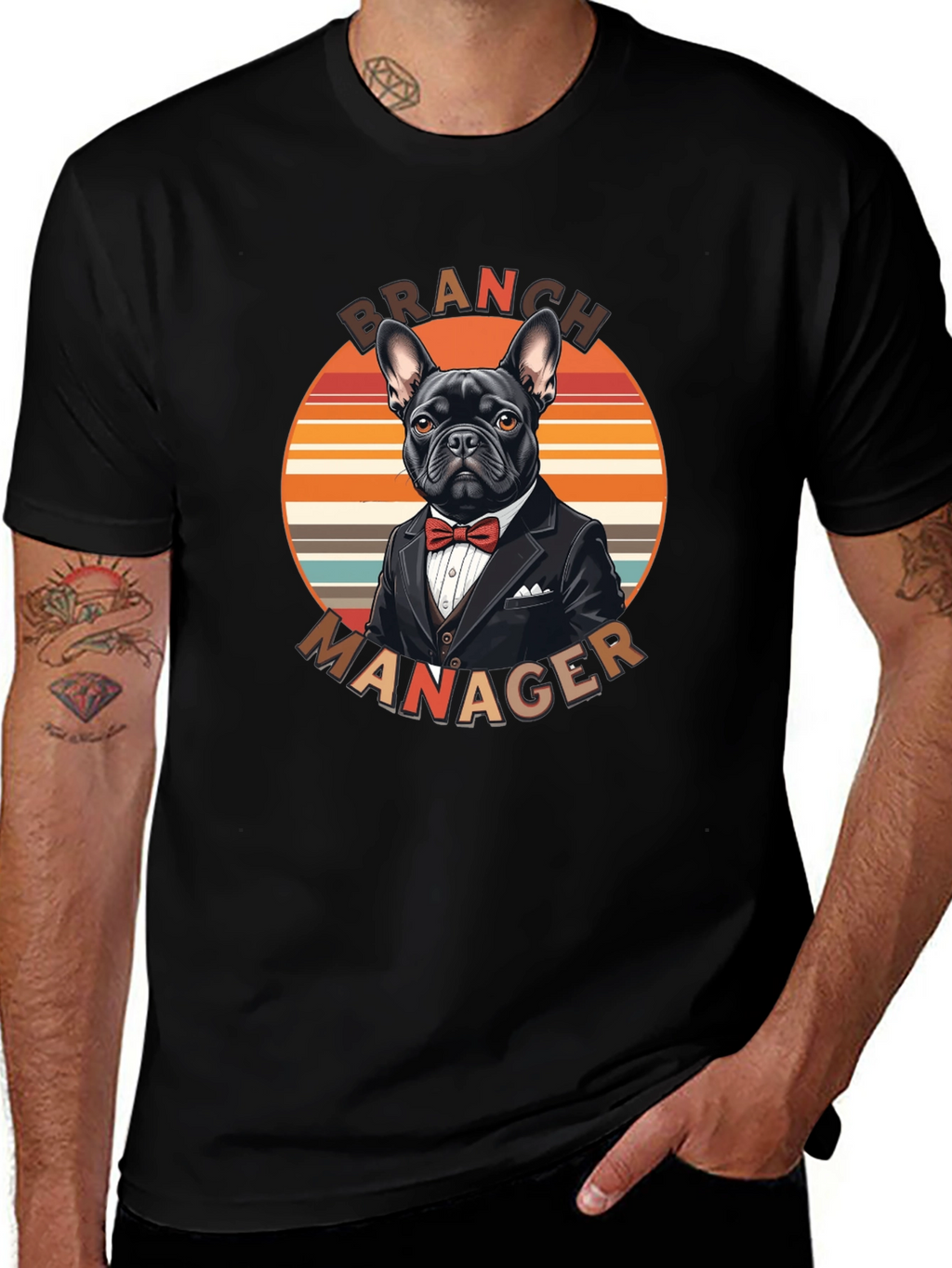 Camiseta Branch Manager Diseño Bulldog Francés Elegante