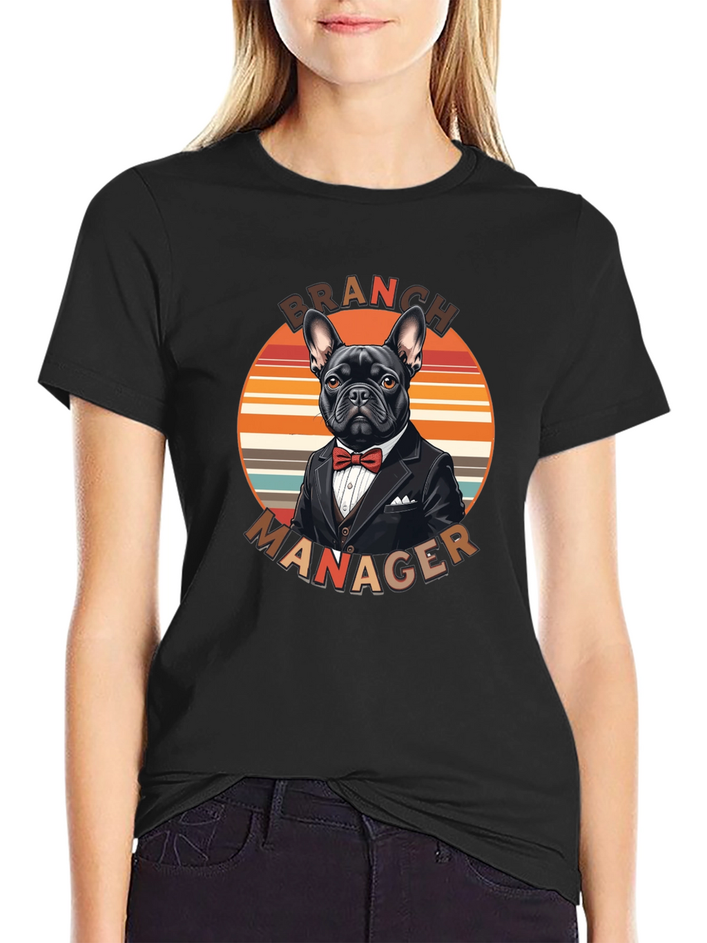 Camiseta Branch Manager Diseño Bulldog Francés Elegante