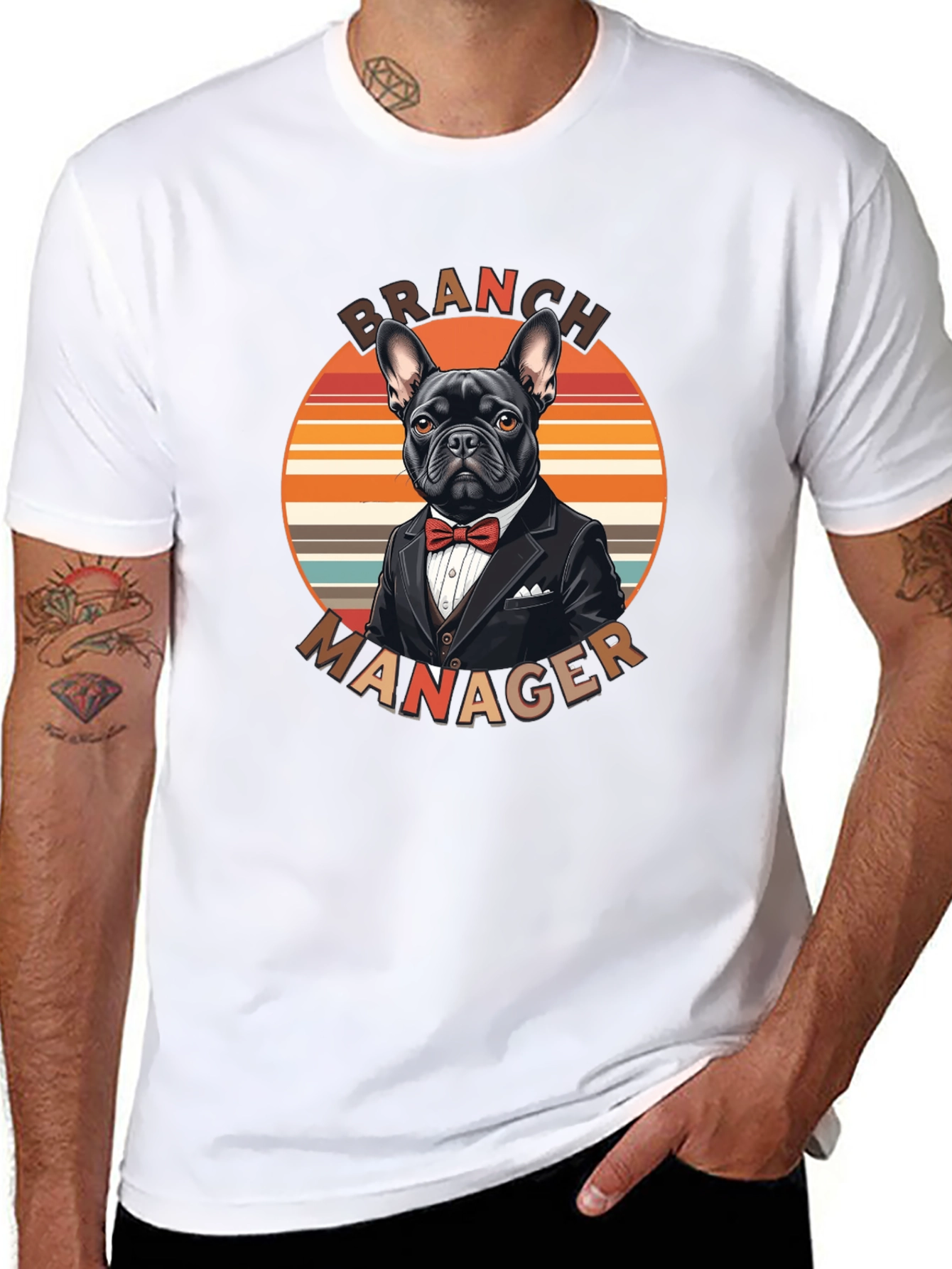 Camiseta Branch Manager Diseño Bulldog Francés Elegante