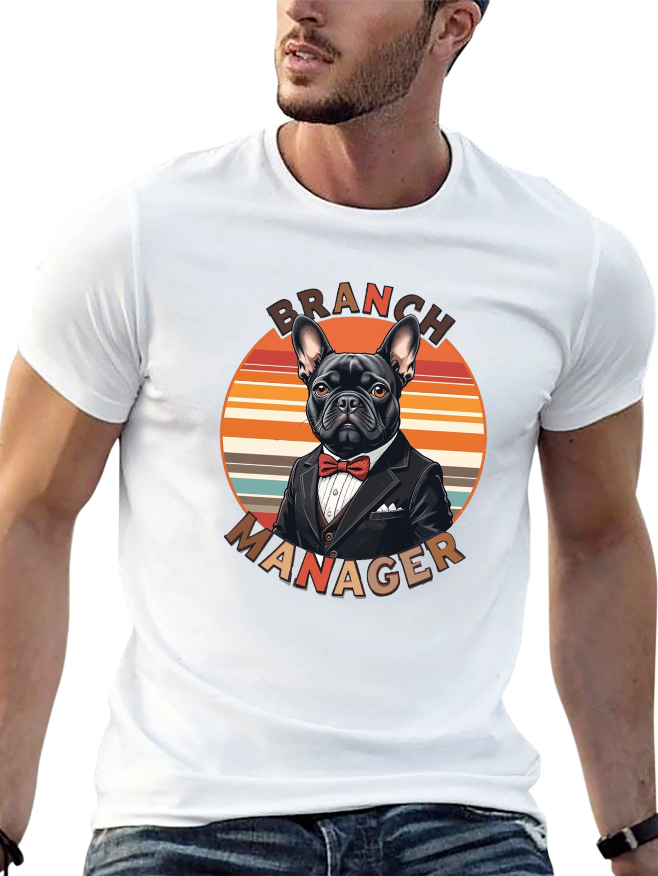 Camiseta Branch Manager Diseño Bulldog Francés Elegante