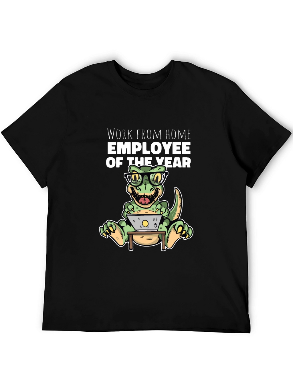 Camiseta Hombre Work From Home Dinosaur