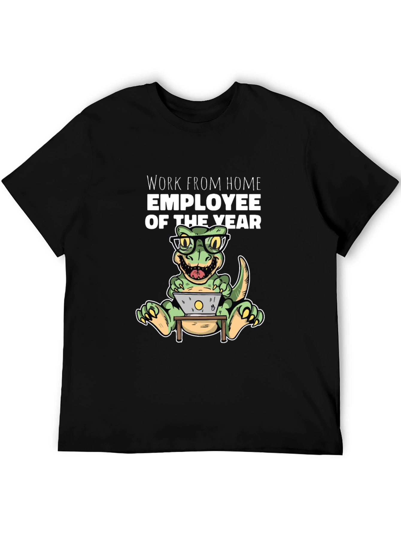 Camiseta Hombre Work From Home Dinosaur