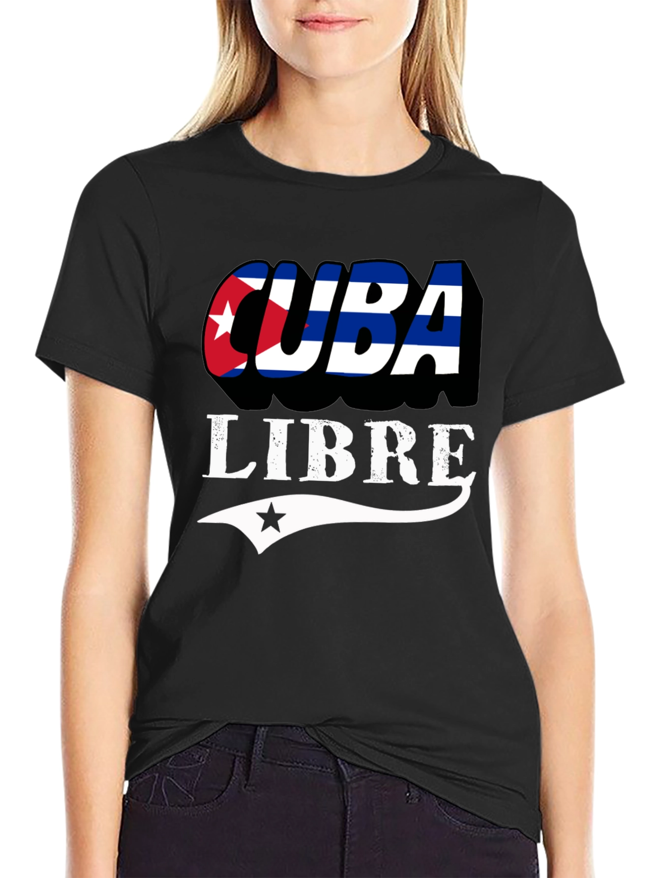Camiseta Cuba Libre con Diseño de Bandera Cubana