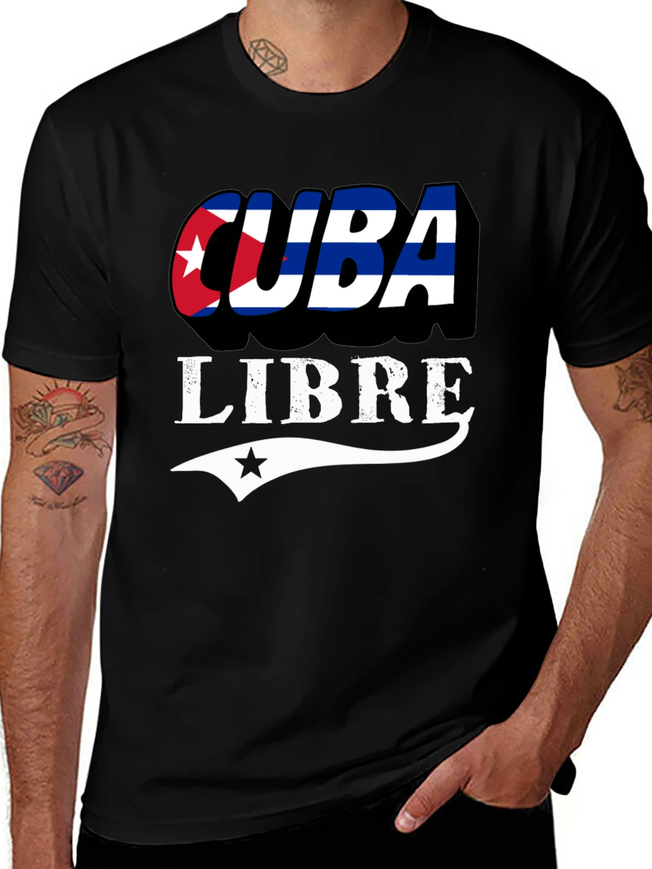 Camiseta Cuba Libre con Diseño de Bandera Cubana
