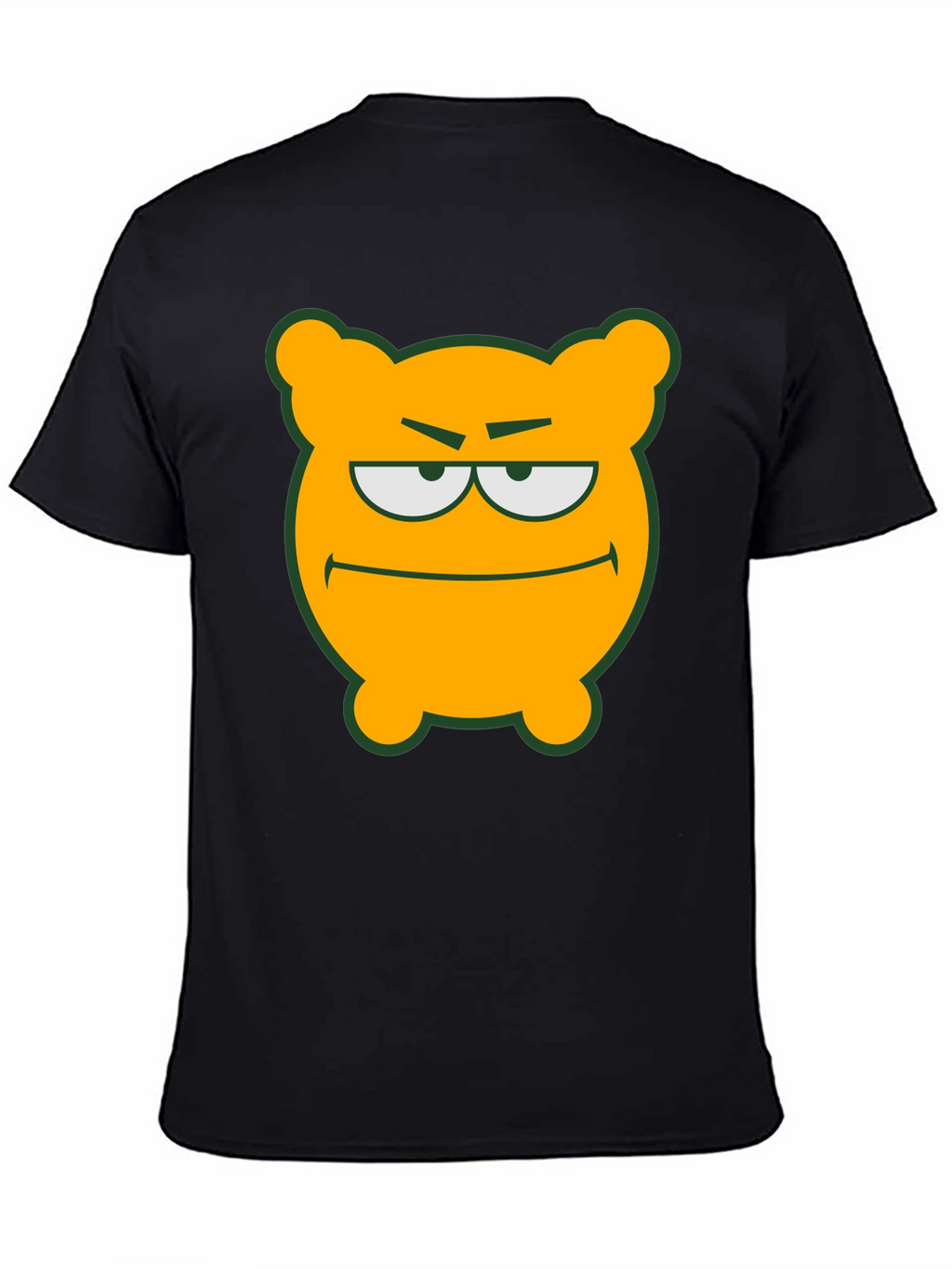 Camiseta Negra con Diseño de Oso Naranja
