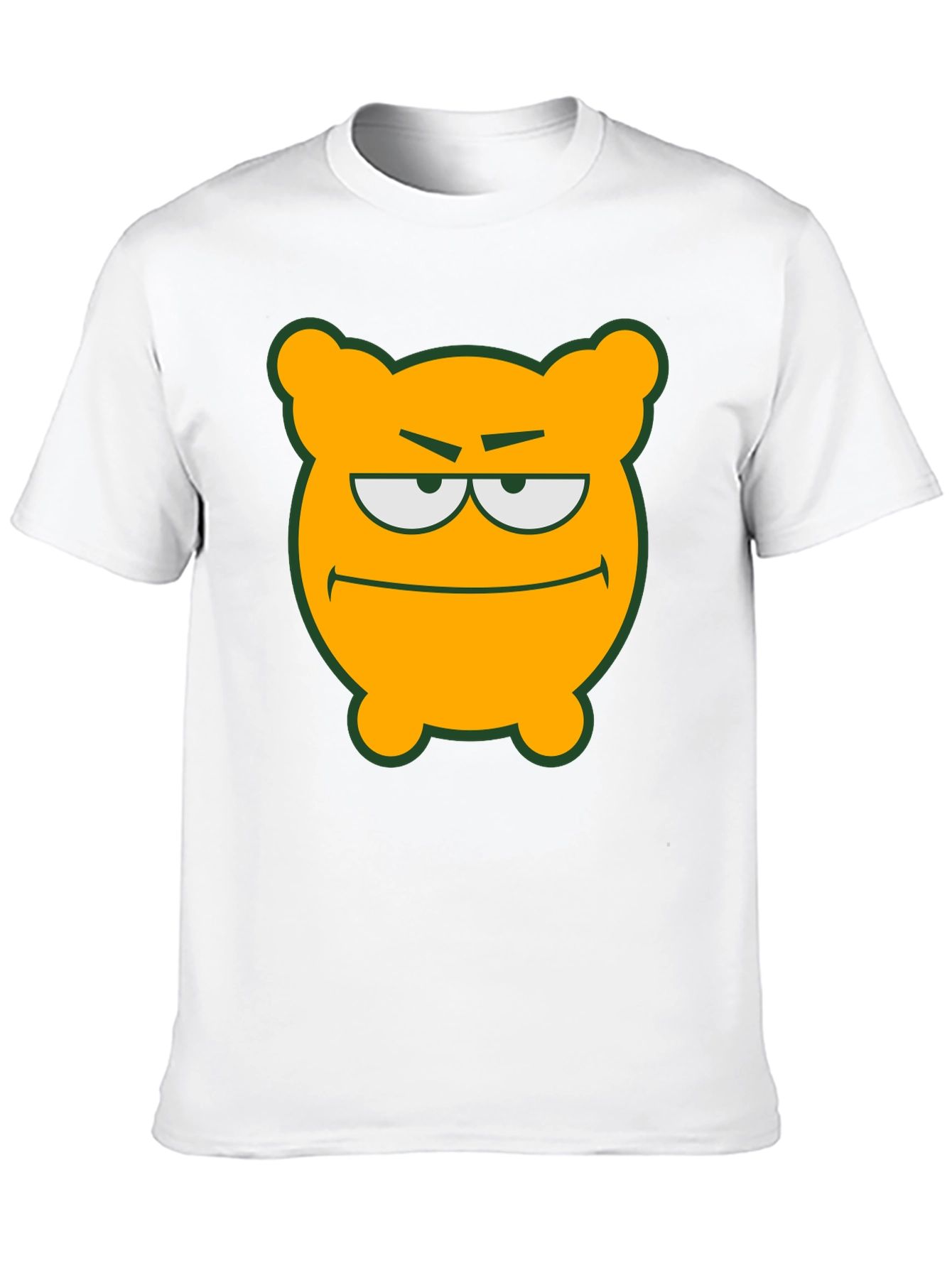 Camiseta Negra con Diseño de Oso Naranja